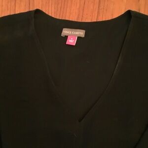 Vince Camuto Classic Black V-Neck Blouse